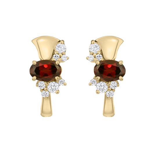 Diamond Cluster Stone Lotus Earrings