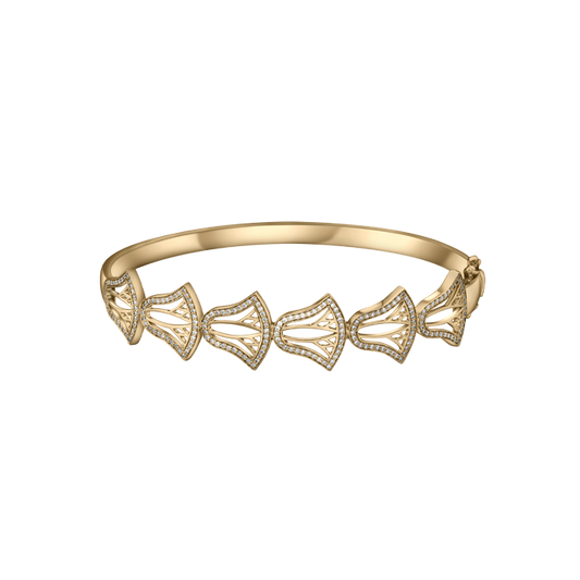 The Rebirth Lotus Bangle with Diamonds