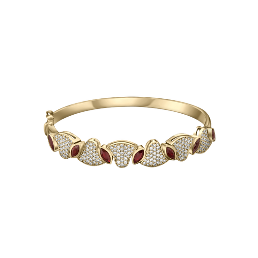 Diamonds and Precious Stones Lotus Bangle