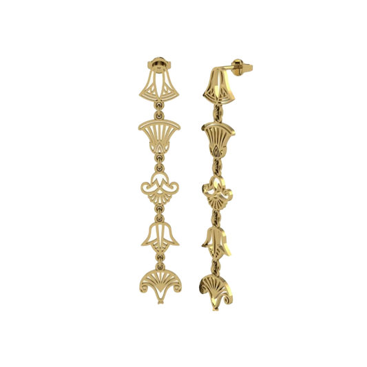 The Five Lotus Dangling Earring