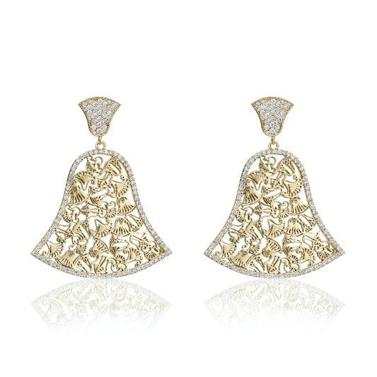 The Mona Lotus Diamond Earrings