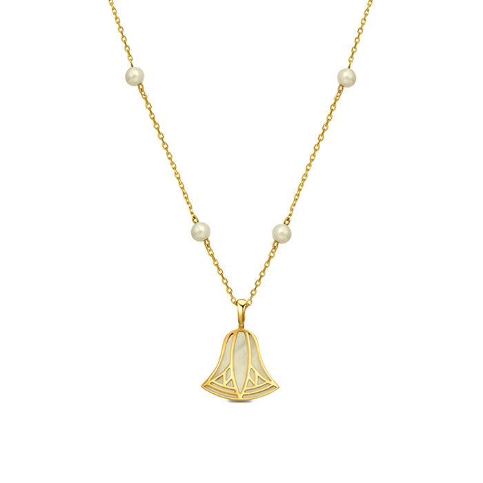 Mother of Pearl Lotus Necklace