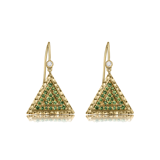 The Three Pyramid Garnet Earrings