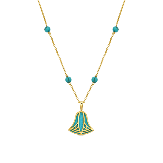 Turquoise Lotus Necklace