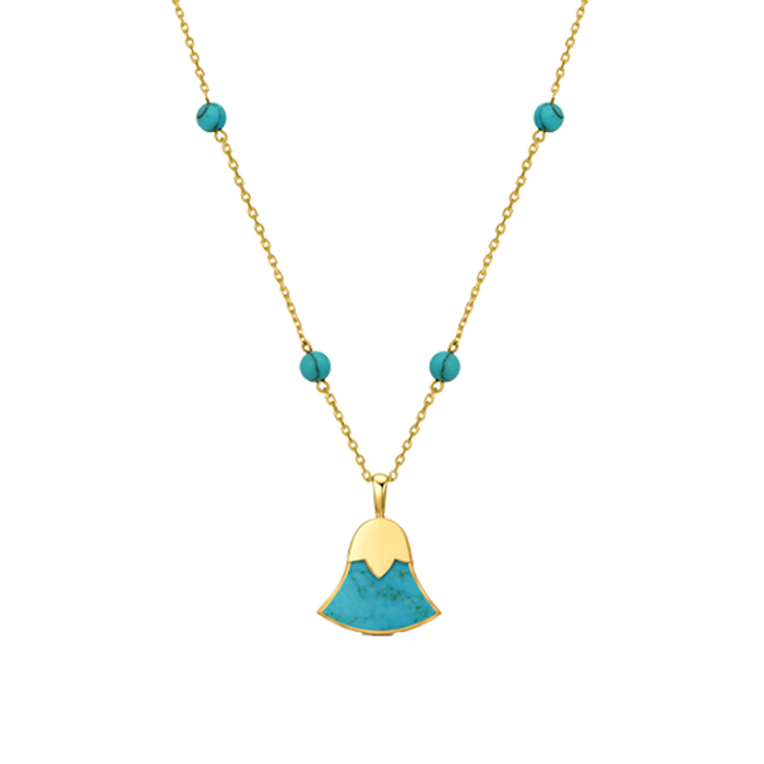 Turquoise Lotus Necklace