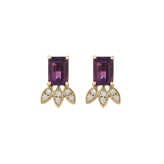 Amethyst Lotus Earrings
