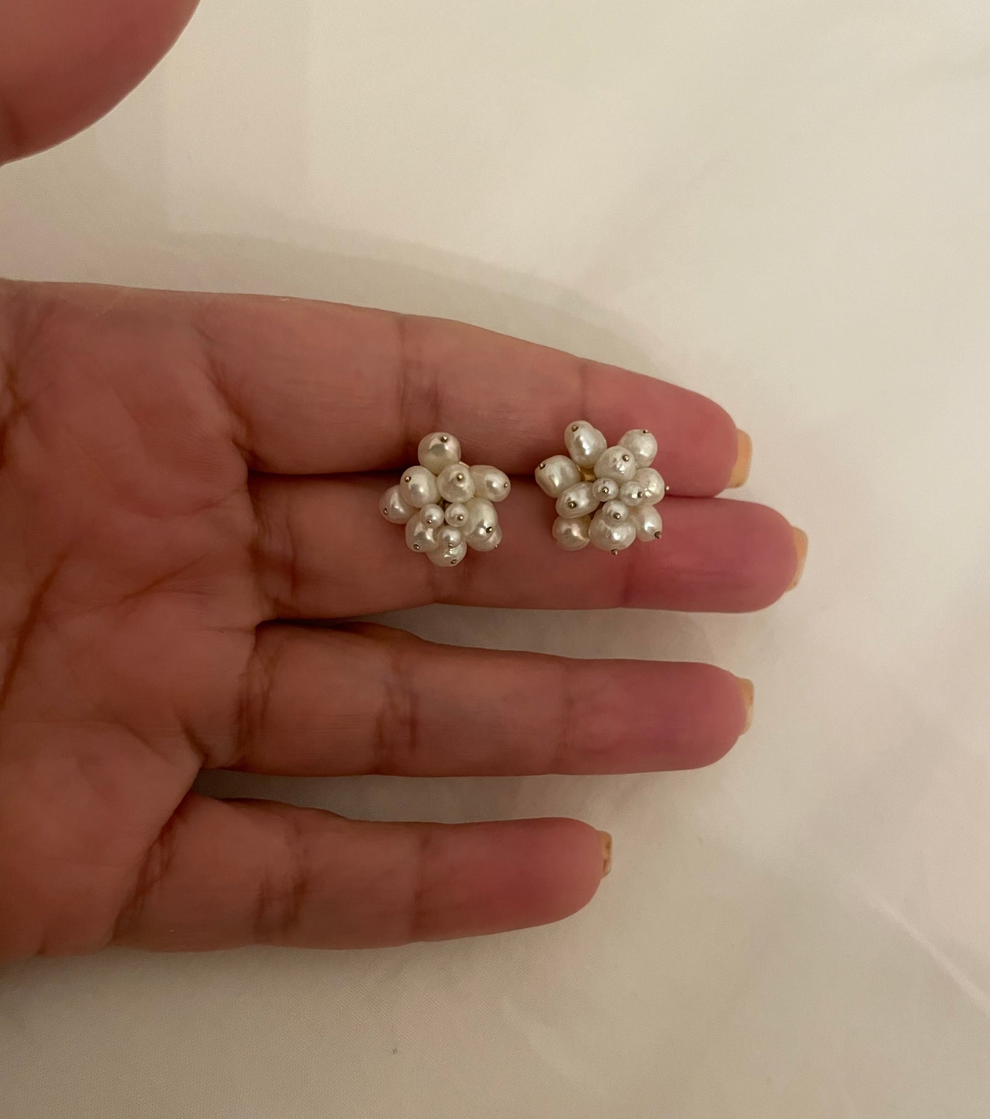 Pearl Cluster Flower Earrings