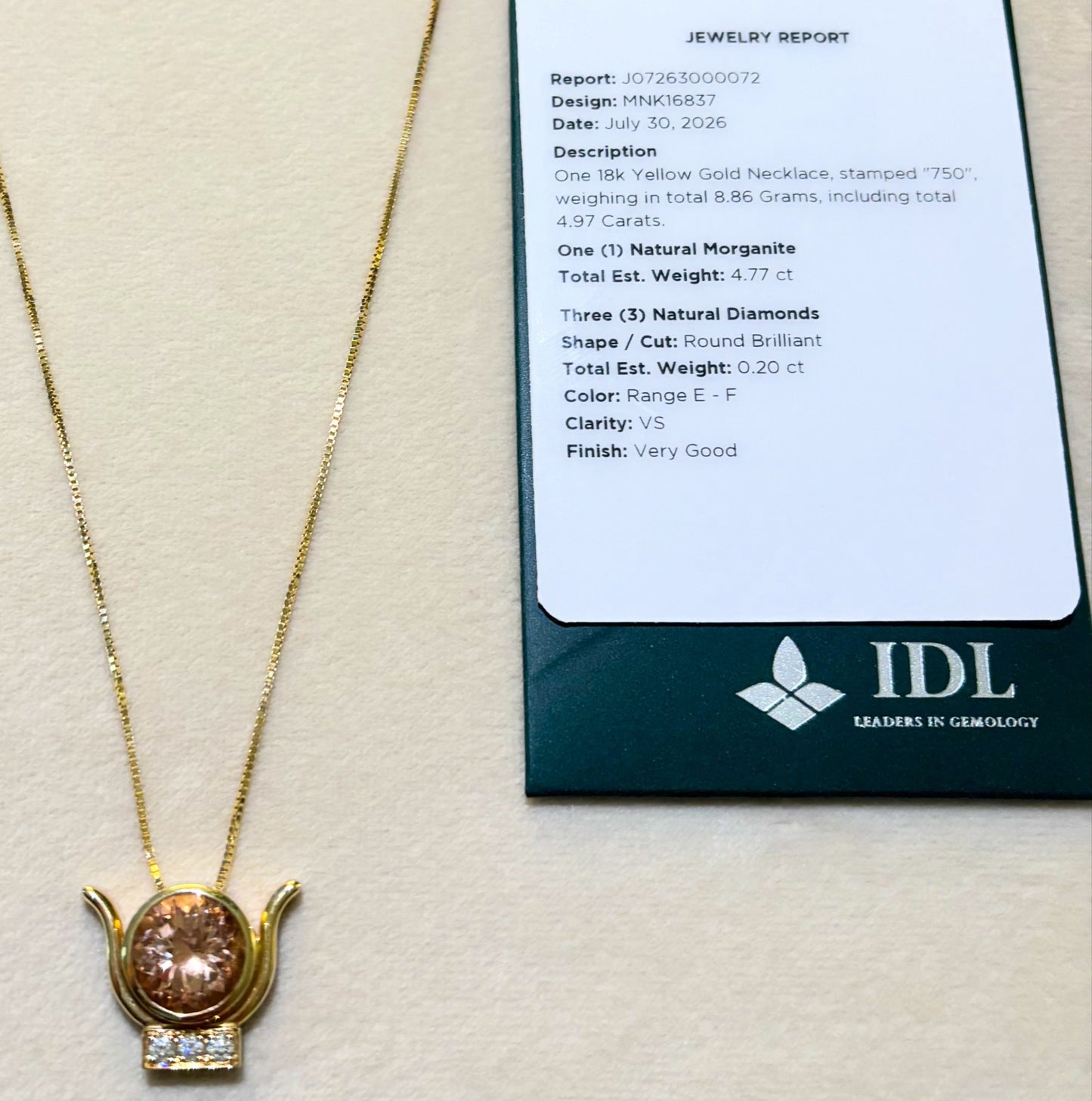 Pink Morganite Hathor’s Crown Necklace