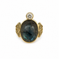 Scarab Lotus Labradorite Ring