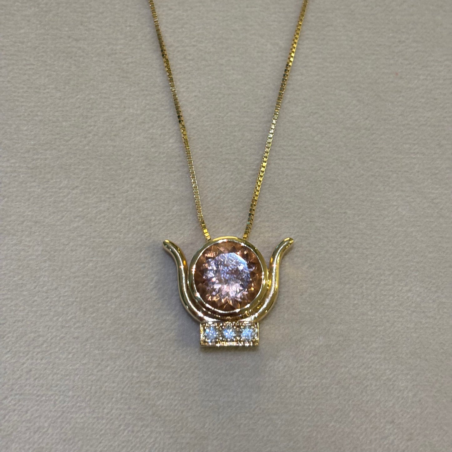 Pink Morganite Hathor’s Crown Necklace