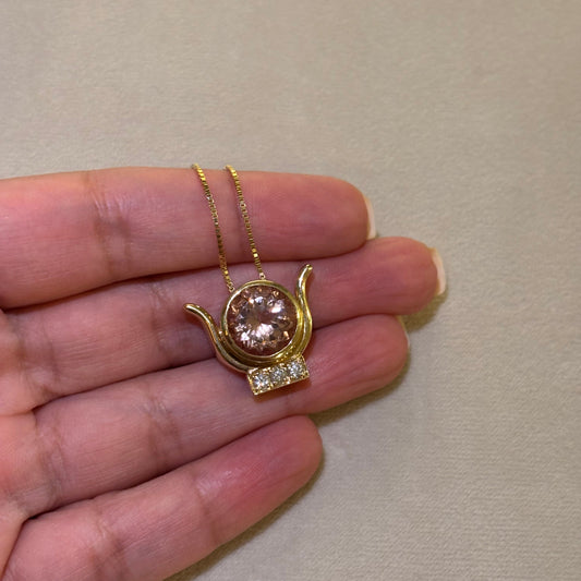 Pink Morganite Hathor’s Crown Necklace