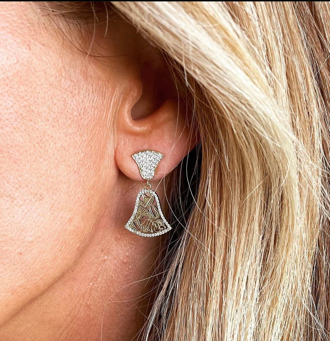 The Mona Lotus Diamond Earrings