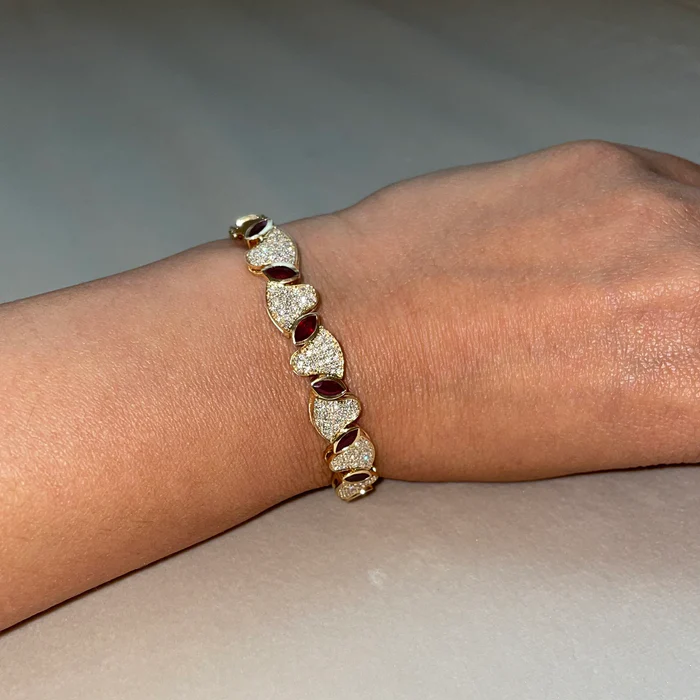 Diamonds and Precious Stones Lotus Bangle