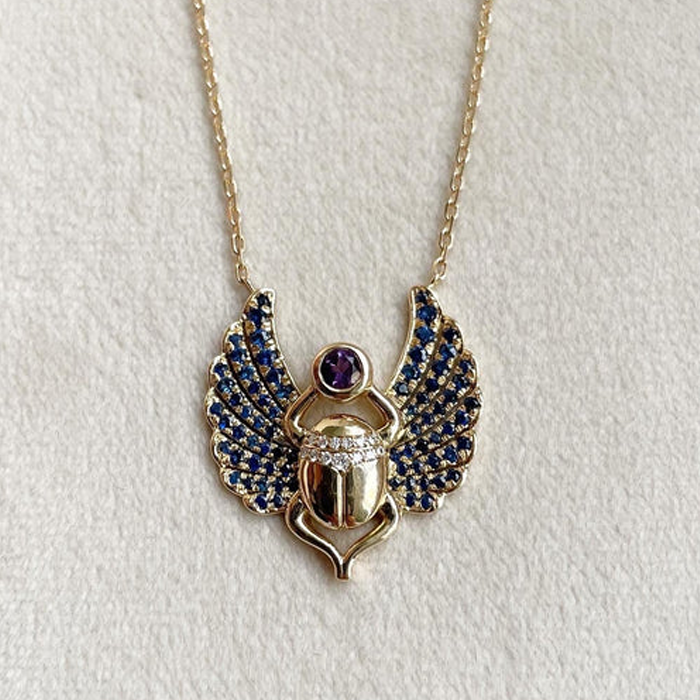 The Adriana Khepri Sapphire Necklace