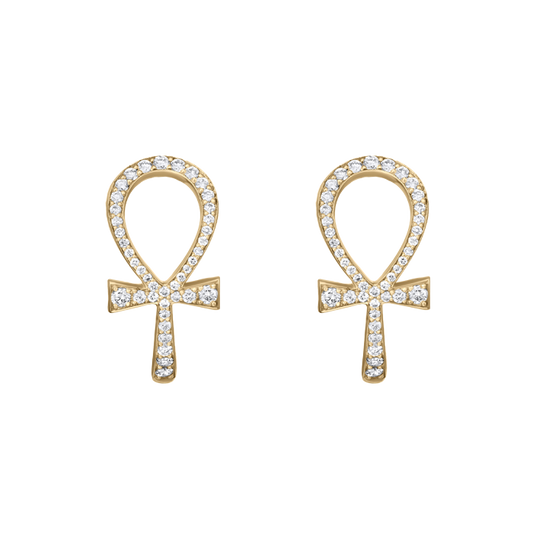 The Diamond Ankh Hoop Earrings