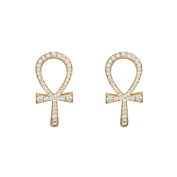 The Diamond Ankh Hoop Earrings