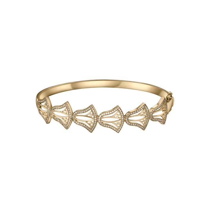 The Rebirth Lotus Bangle with Diamonds