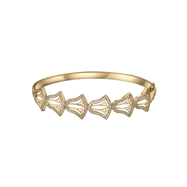The Rebirth Lotus Bangle with Diamonds
