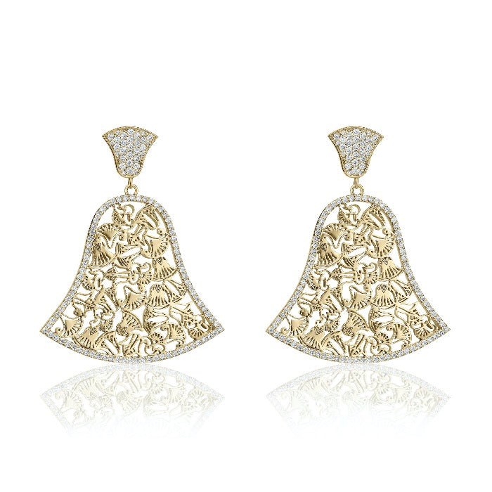 The Mona Lotus Diamond Earrings