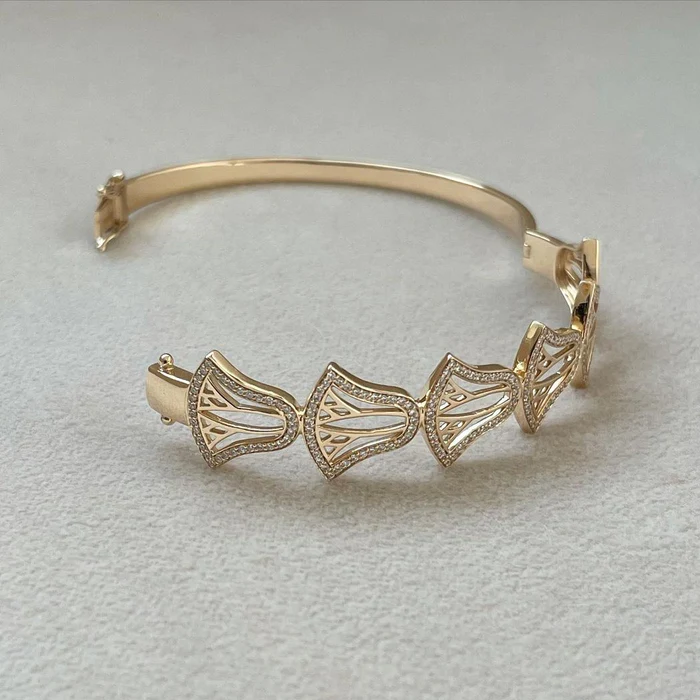 The Rebirth Lotus Bangle with Diamonds