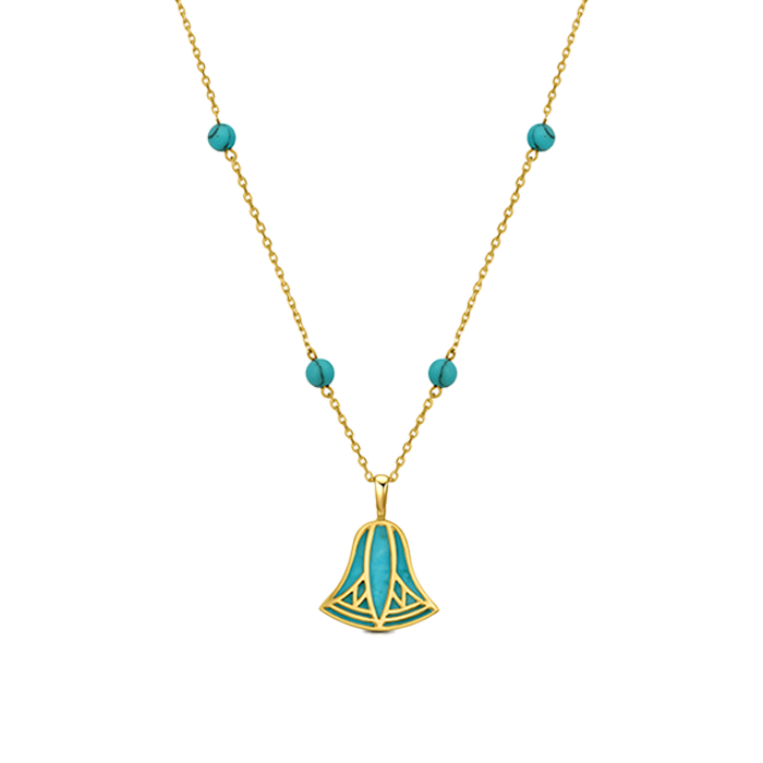 Turquoise Lotus Necklace