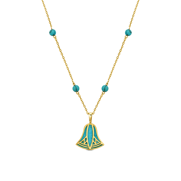 Turquoise Lotus Necklace