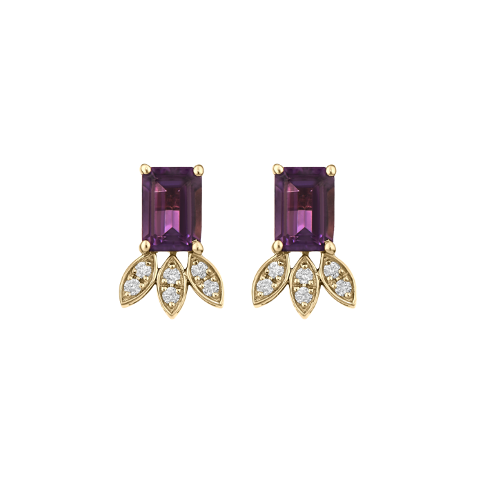 Amethyst Lotus Earrings